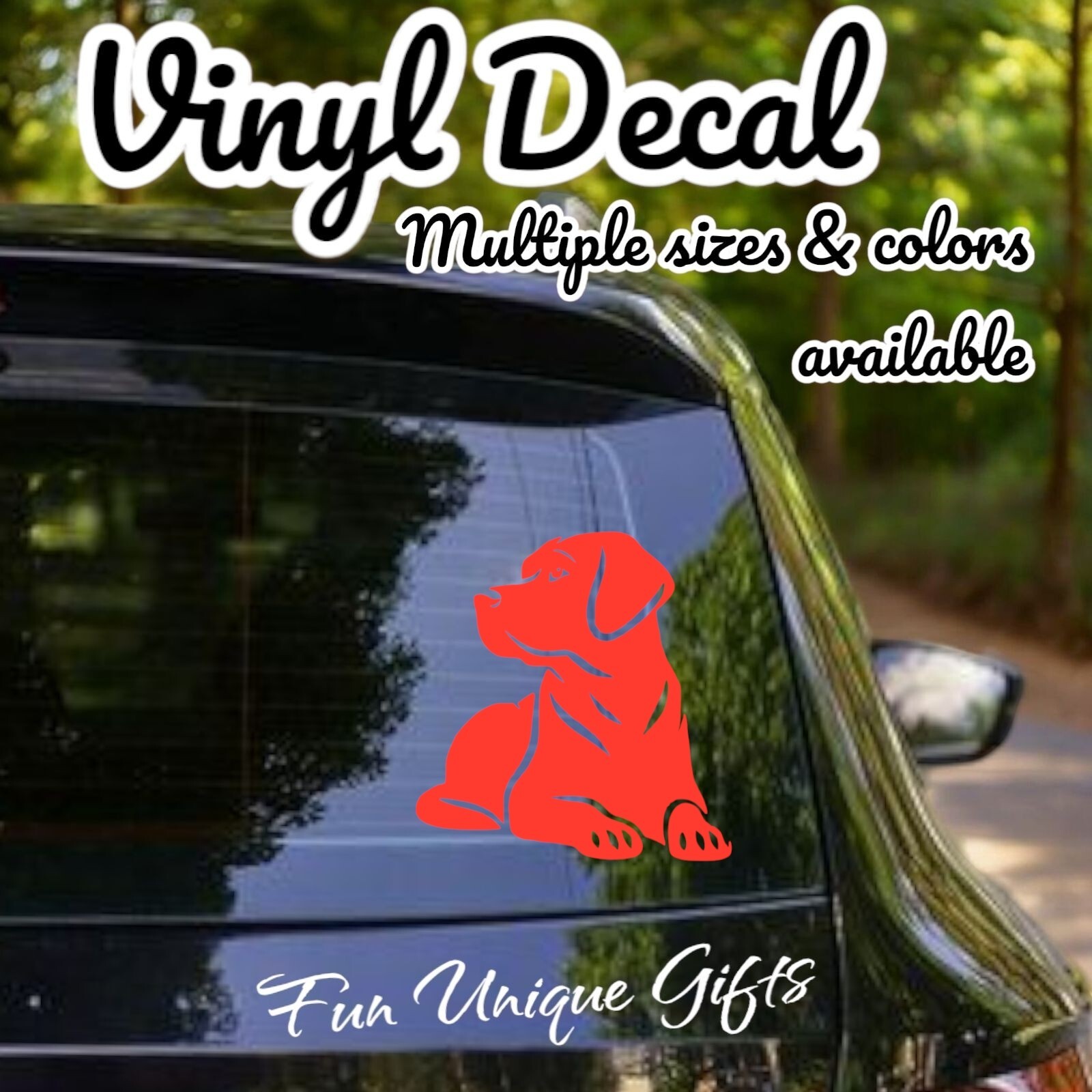 Black Lab Dog Vinyl Decal Sticker -Multiple Colors & Sizes- FREE SHIPPING