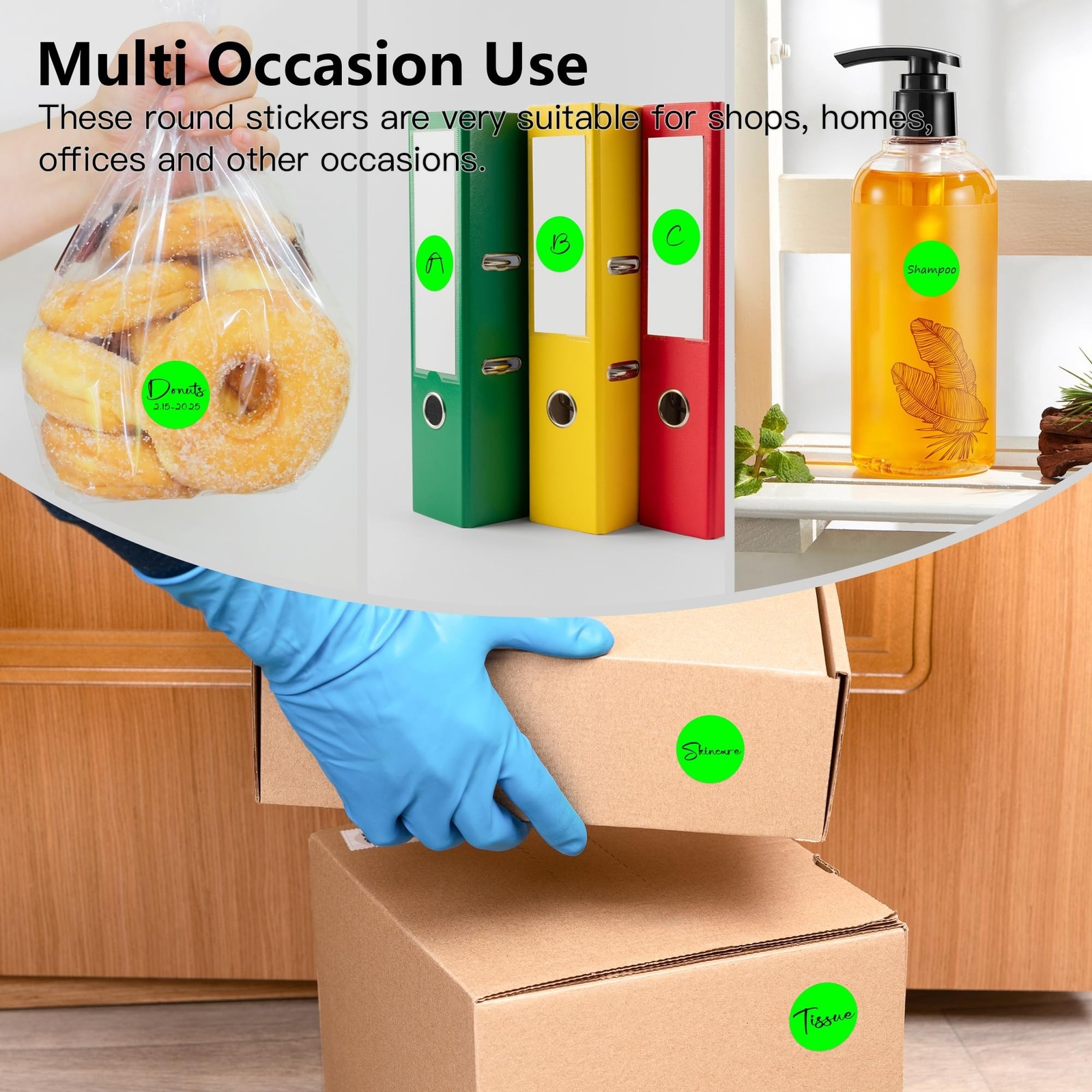 Fluorescent Green 1 Inch Round Color Coding Labels with 4000 Dots, 4 Rolls – …