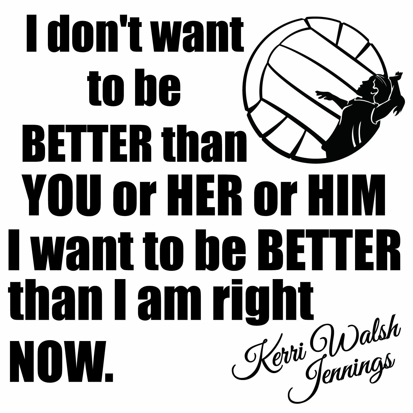 Kerri Walsh Jennings Inspirational Volleyball Quote Vinyl Home Wall Decal Design