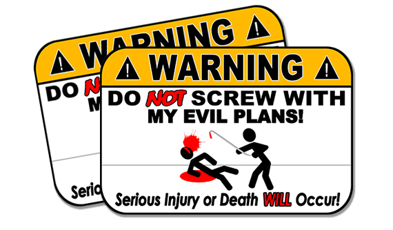 EVIL PLANS Funny Stickers Great INTJ or DM Decals Set of 2