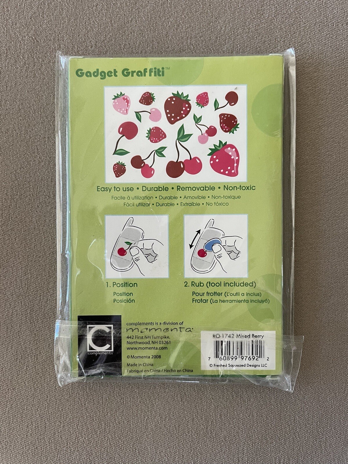 Gadget Graffiti Mixed Berry Removable Non-Toxic Glitter Stickers, New In Package