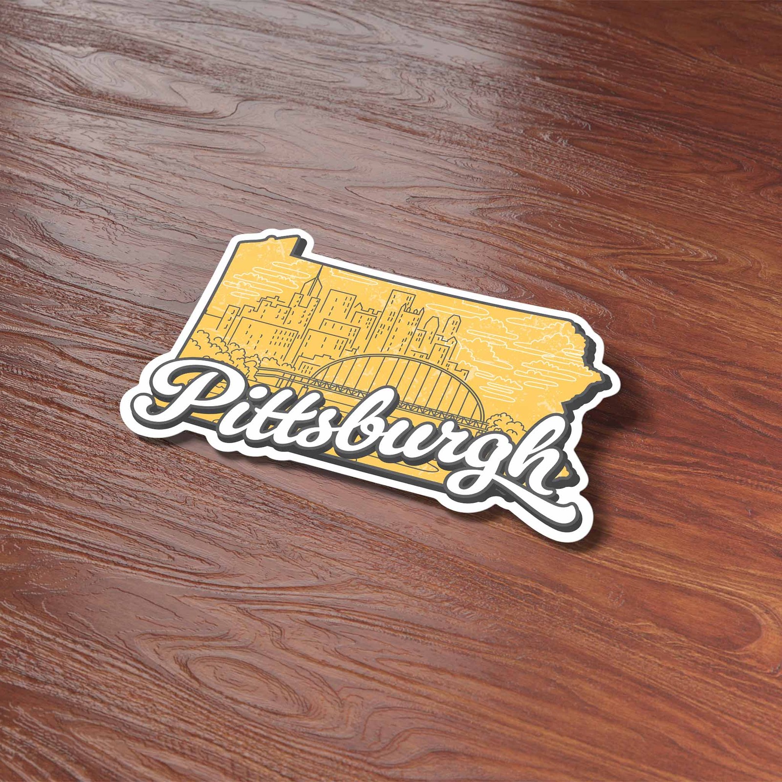 Retro Pittsburgh PA Map Sticker – PGH Pennsylvania Decal