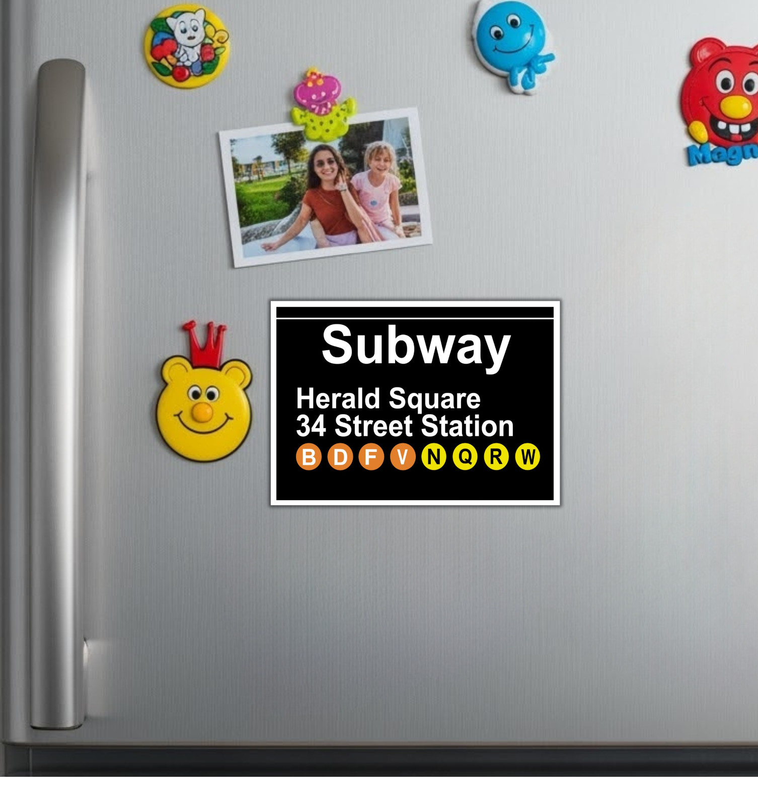 NYC Subway Signs Die Cut Glossy Fridge Magnets