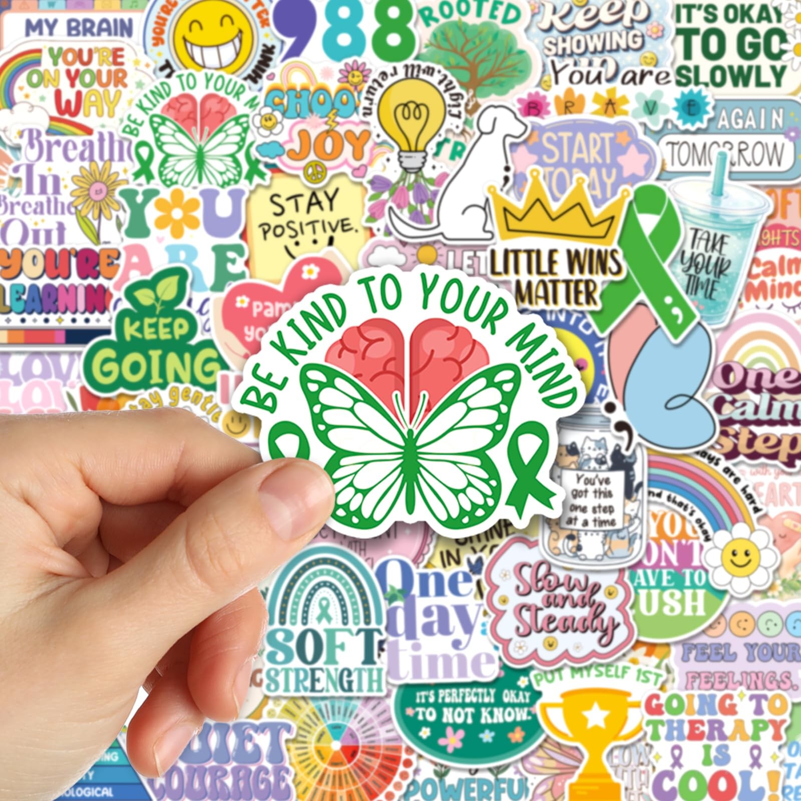 SigyoJeom 300PCS Mental Health Stickers, Affirmation Vinyl Decals Colorful