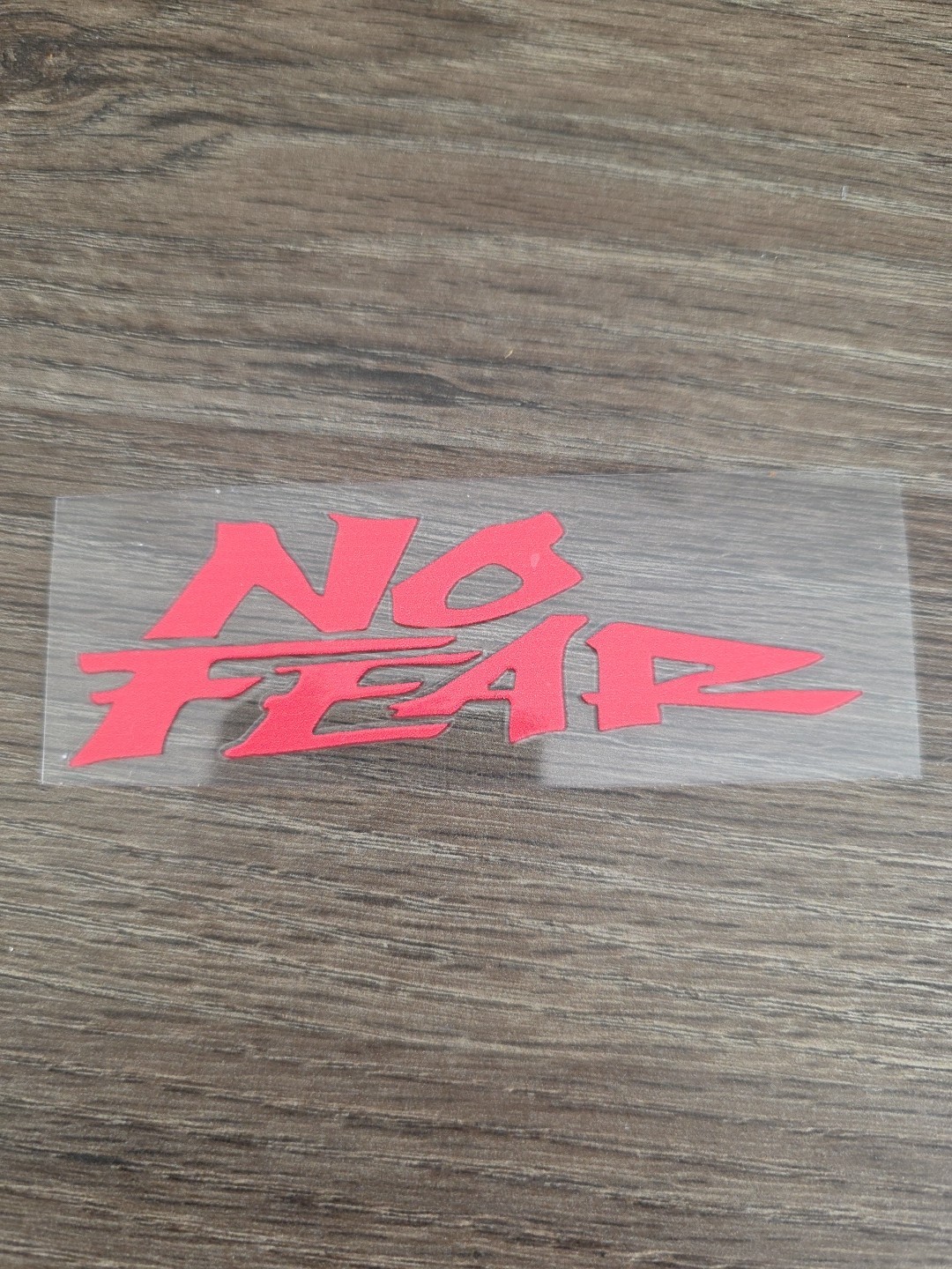 NO FEAR Red Decal Sticker Raised UV DTF Waterproof High Quality 4in