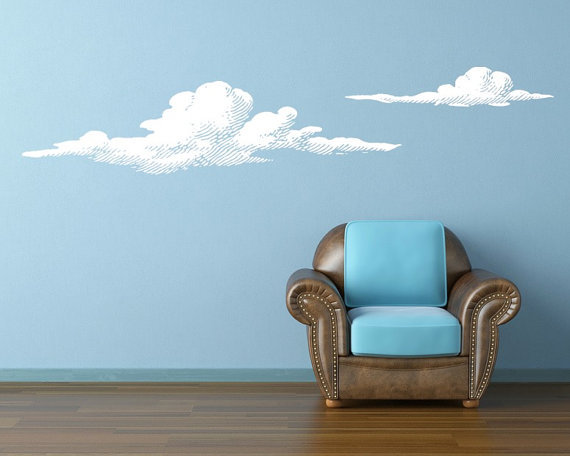 Cloud Decals, Cloud Wall Decal, Modern Nursery Decor, Decor for Kids, Dorm Decor