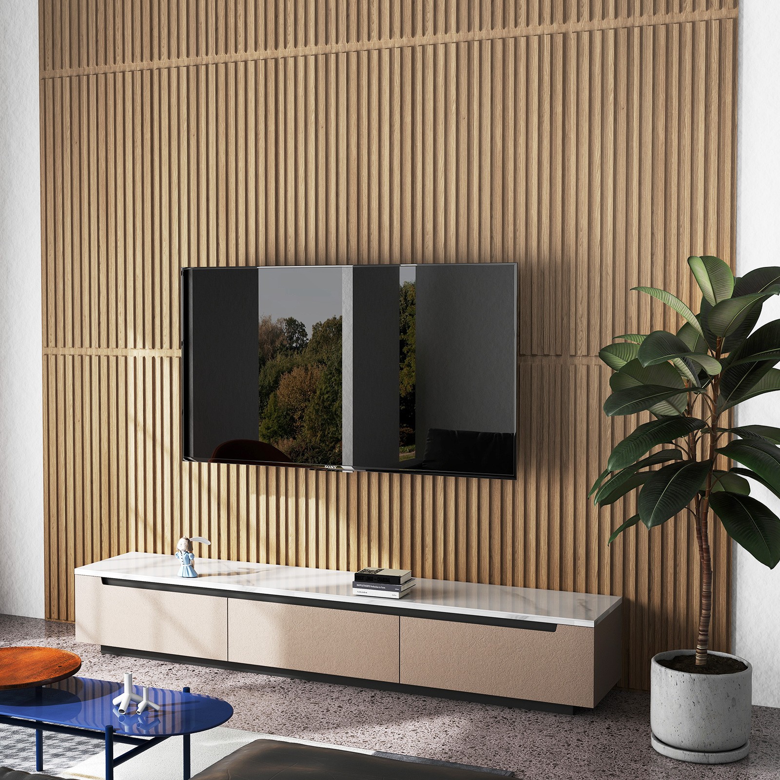 12-Pack PVC Slat Wall Panels, 3D Fluted Panels for Interior Wall Decoration