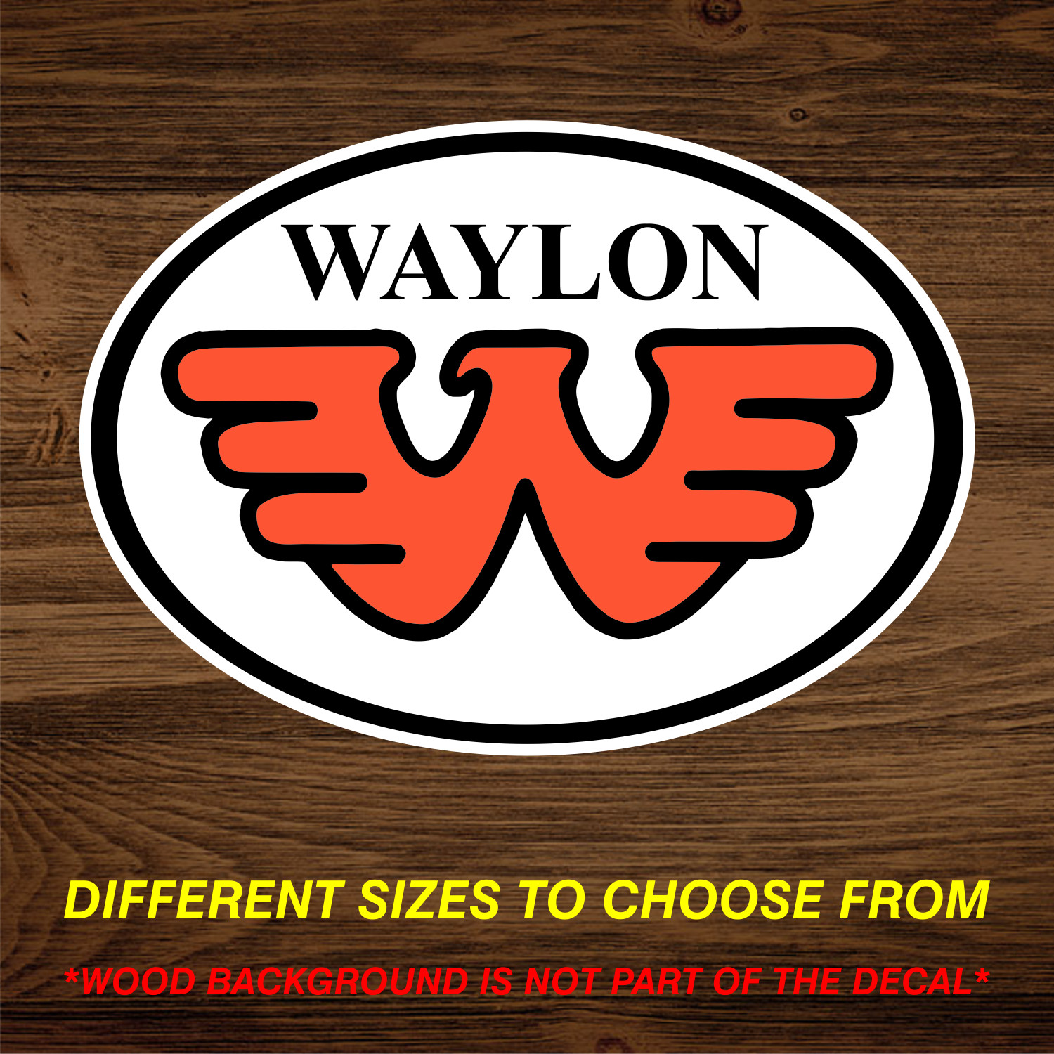 Waylon Jennings Country Music Logo Vinyl Decal Sticker Free Shipping