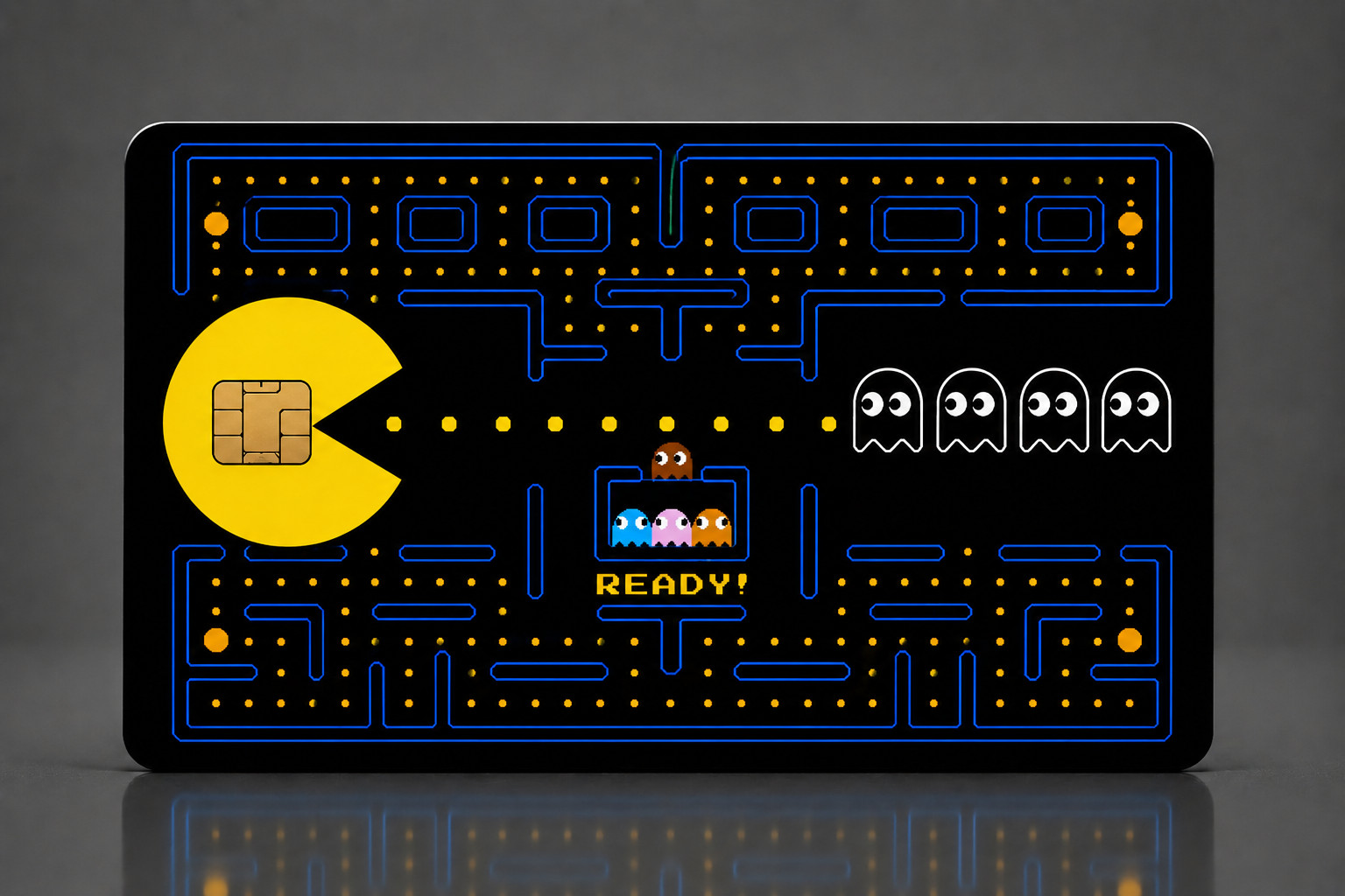 Pac-Man Retro Game Arcade Design Debit / Credit Card Skin Sticker Decal