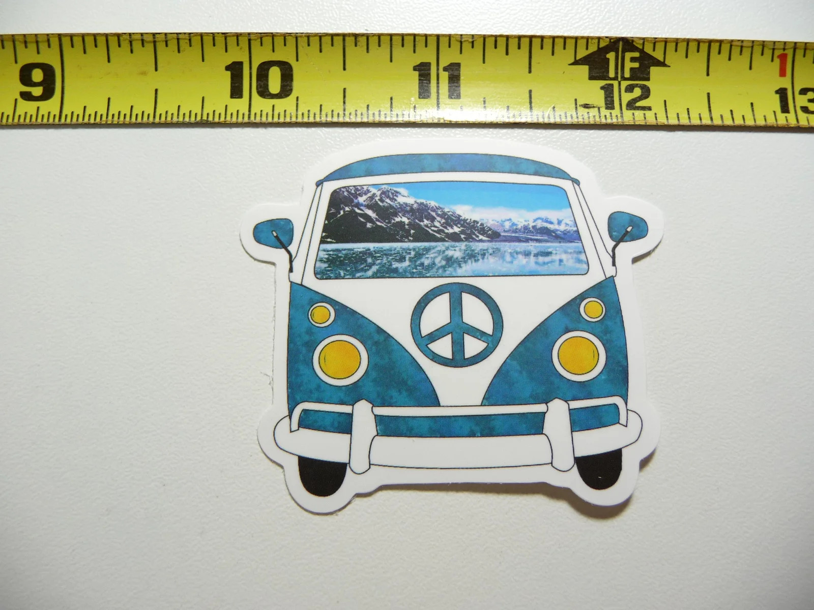 VAN PEACE SIGN MOUNTAIN SNOW LAKE SMALL STICKER DECAL HIPPY HIPPIE 70S 80S RETRO