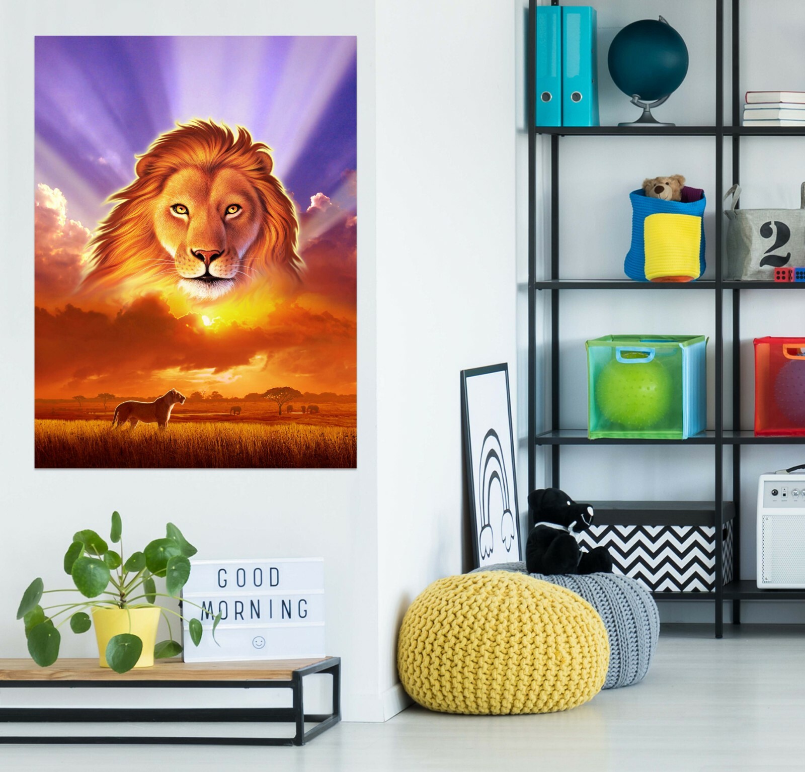 3D Sunshine Lion ZHU476 Wall Stickers Wall Murals Wallpaper Jerry LoFaro Amy