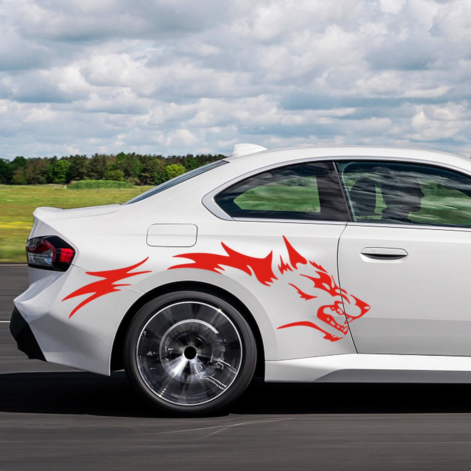50" 2Pcs Wolf Car Sticker Decal for Car Body Side Stickers Auto Wolf Graphic…
