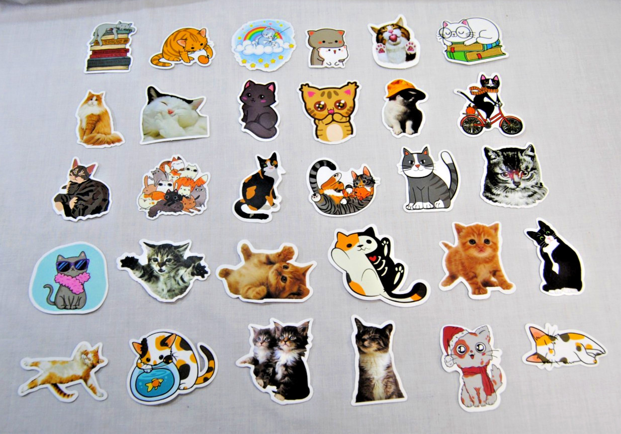 Cute Cat Stickers for Laptop, Water Bottles for Kids to Adults 200Pcs T2693