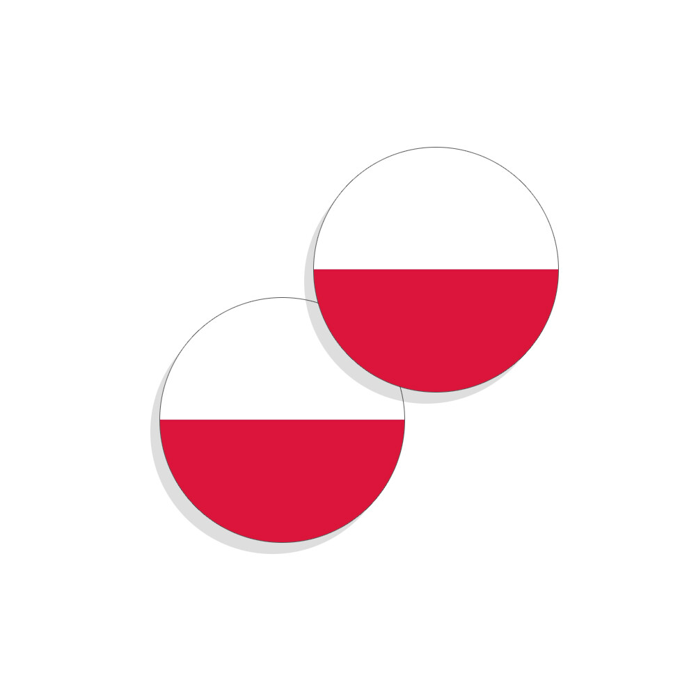 Poland Flag Stickers Flag Decals Vinyl Stickers Round Set of 4 Polish Flag