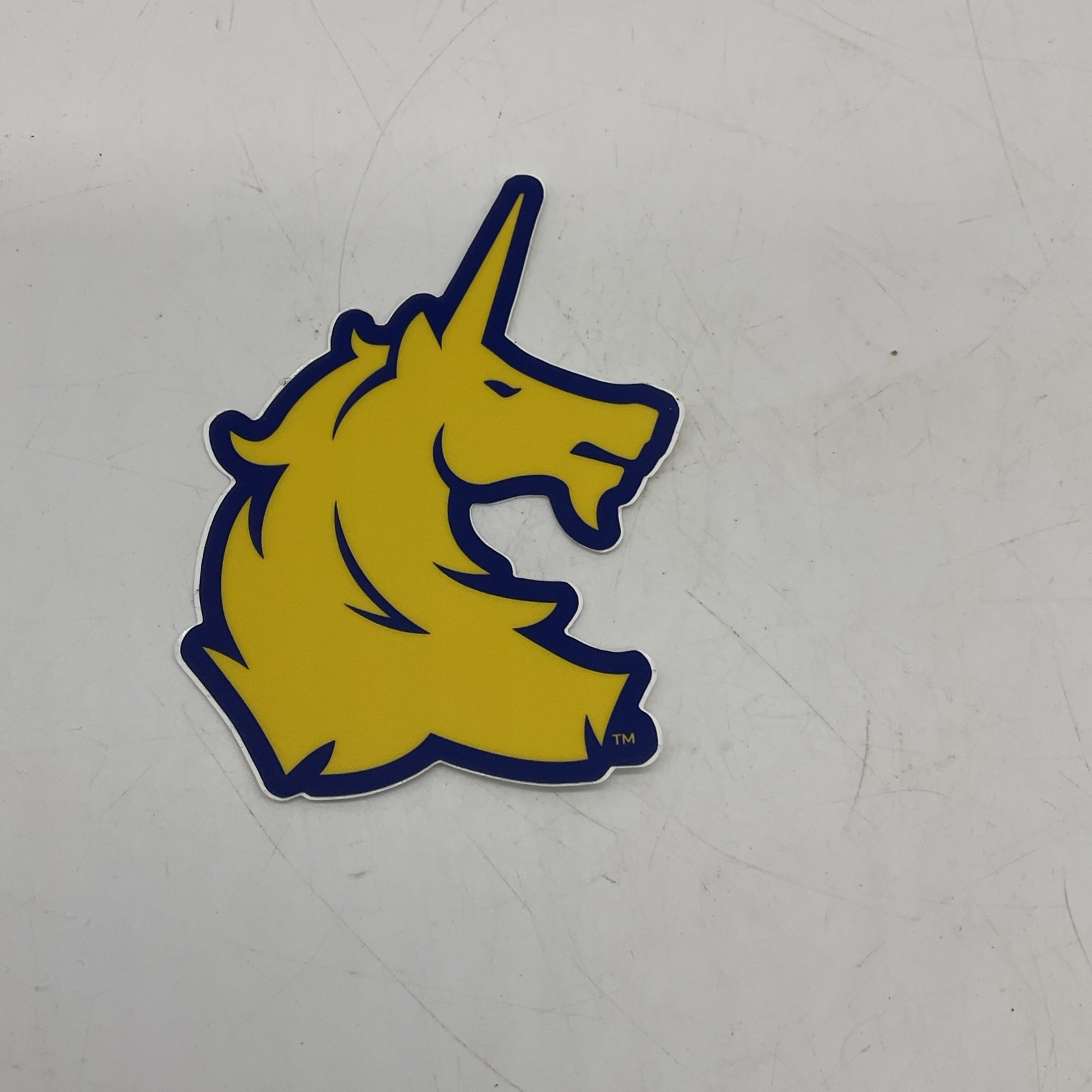 Boston Marathon Yellow Unicorn Decal Rare Right Facing