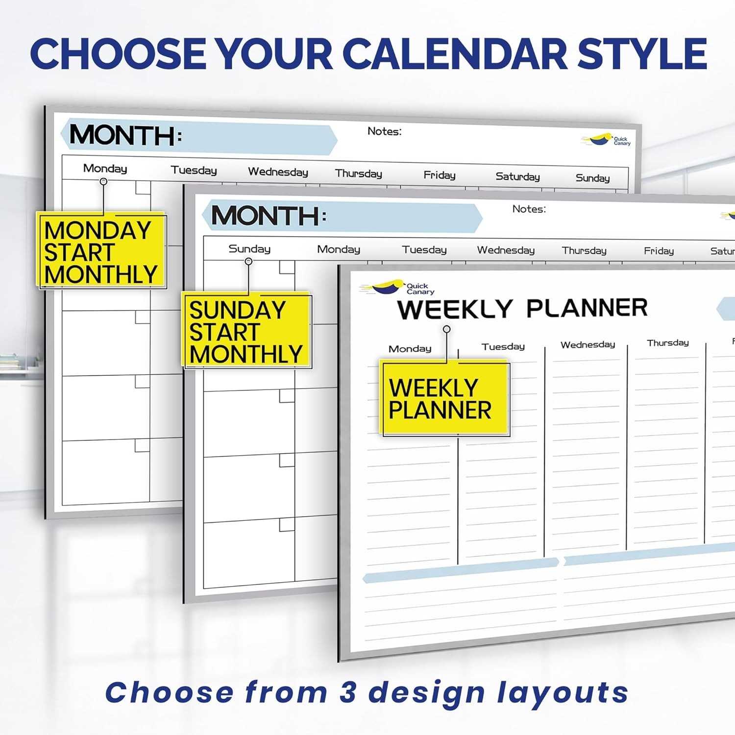 Magnetic Dry Erase Calendar for Refrigerator – 17×12” Stain-Resistant, Large Wri