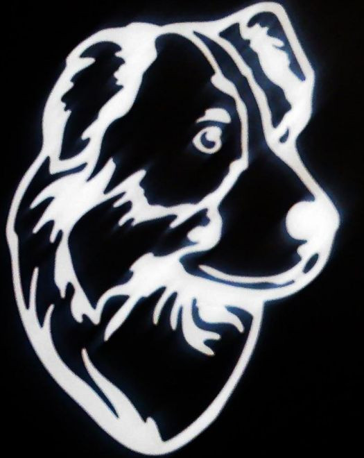 Personalized Australian shepherd Head/Dogs & Puppies Vinyl Decal, 5 1/2" Inch