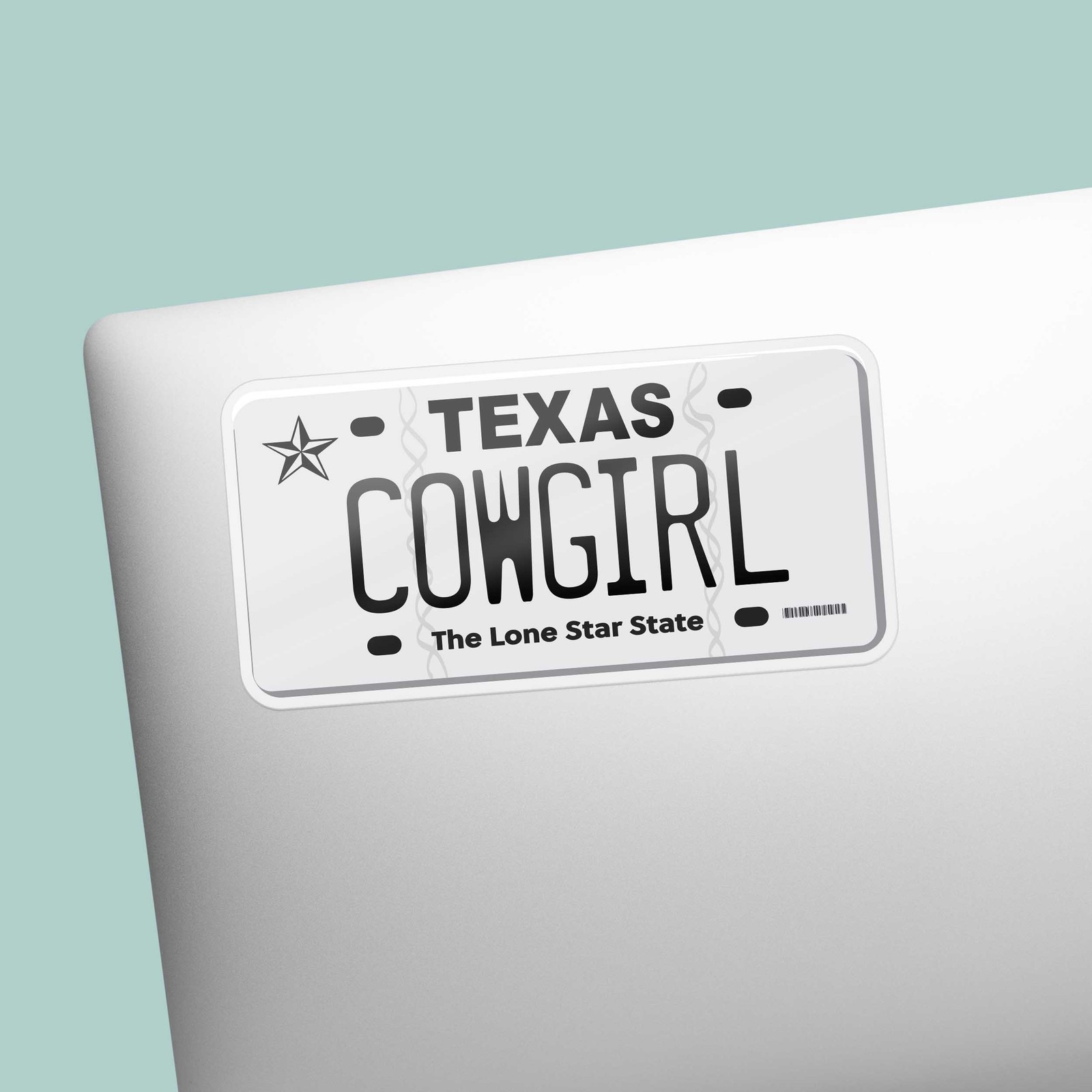 Cowgirl Texas License Plate Sticker