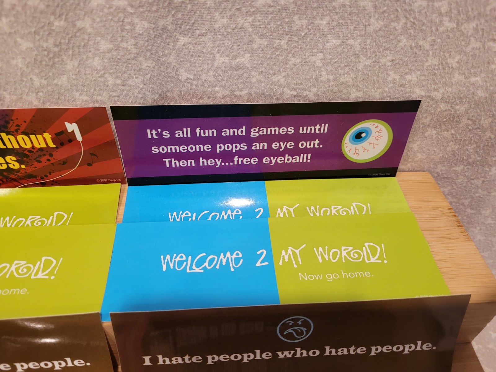 2000s Y2K Scholastic Book Fair Deep Ink I Hate People Mall Bookmark Sticker Lot