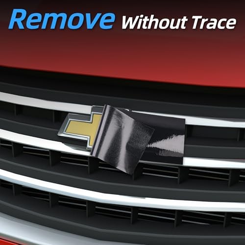 Auto Emblem Vinyl Wrap Kit, 6PCS Compatible with Chevy Bowtie High Gloss Black
