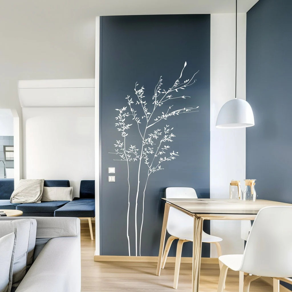 Minimalist White Branch Wall Sticker Decal | Elegant Nature-Inspired Vinyl Art