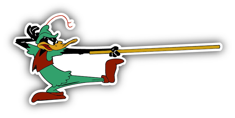 Daffy Duck Stick Cartoon Car Bumper Sticker Decal 5"x 4"