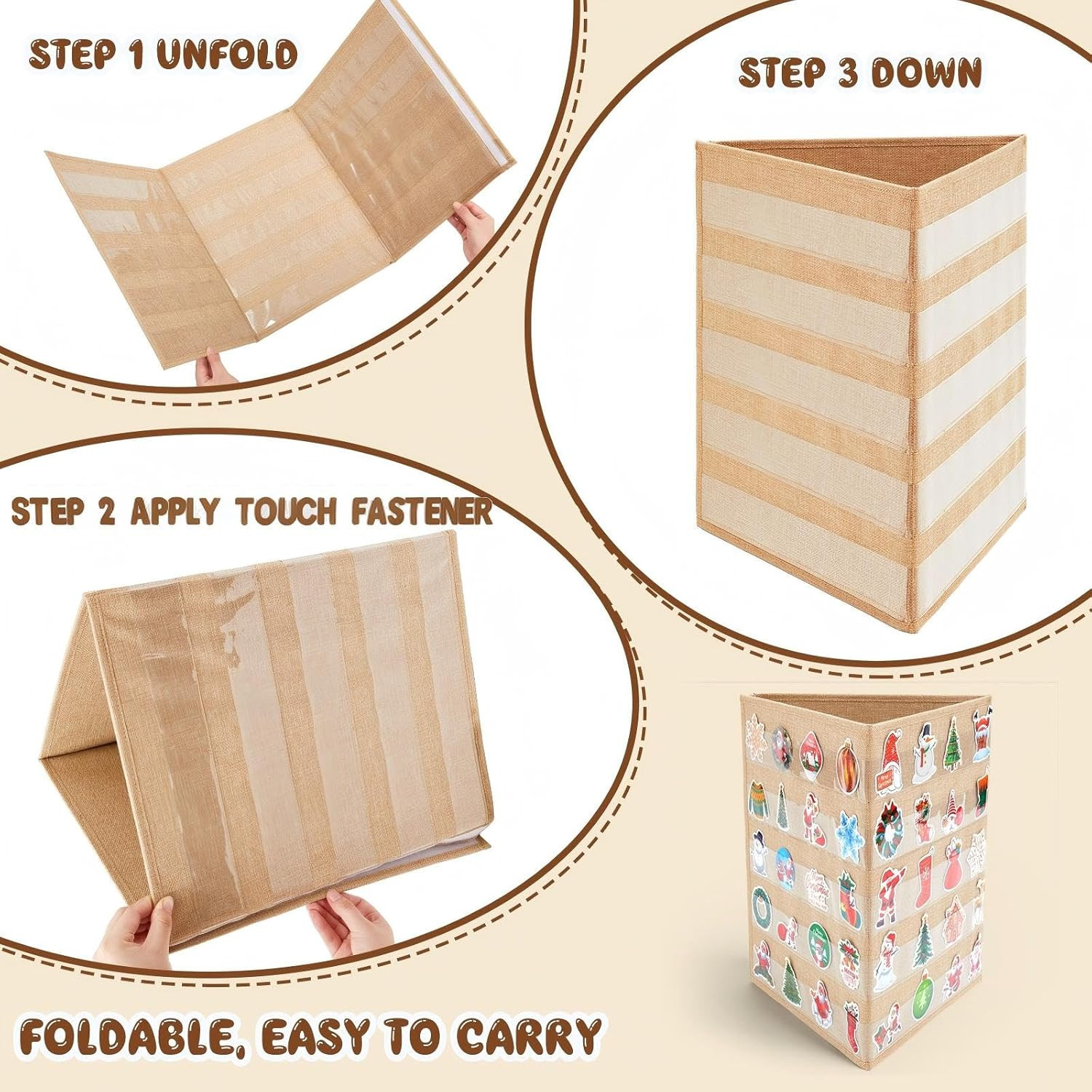 Portable 4" Sticker Display Stand, 5 Layers, No Assembly, 13x17in
