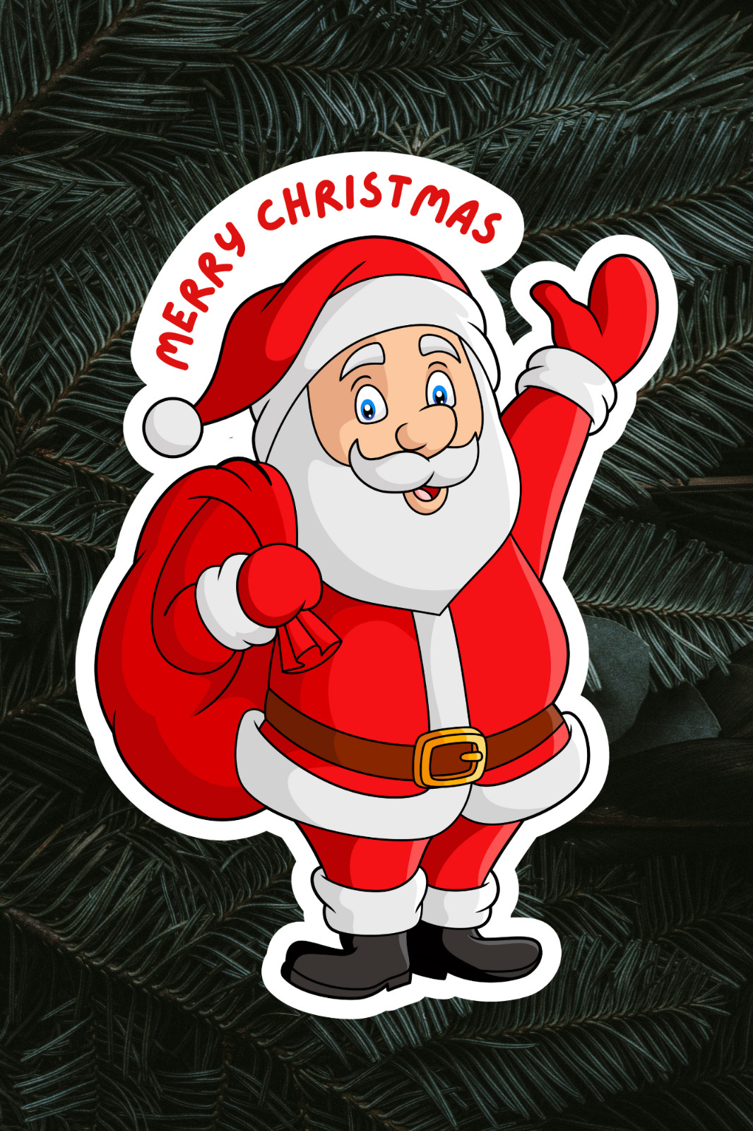 Santa Christmas Sticker Waterproof Vinyl Decal Glossy Matte Laminated NEW