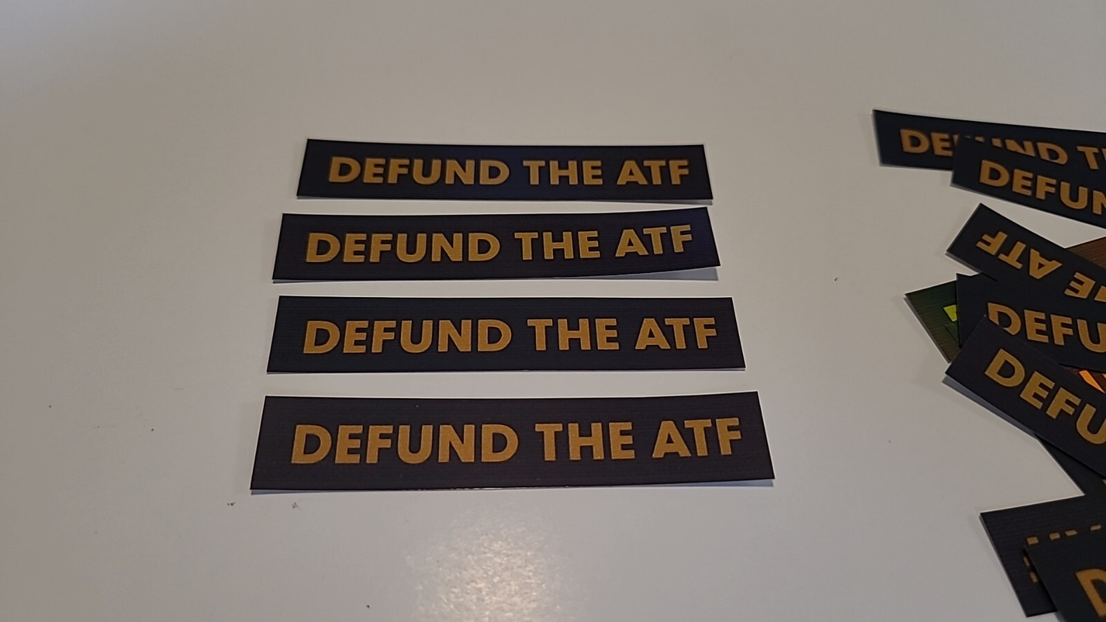 DEFUND THE ATF stickers for laptops, gas pumps, tool boxes, sticker bombing