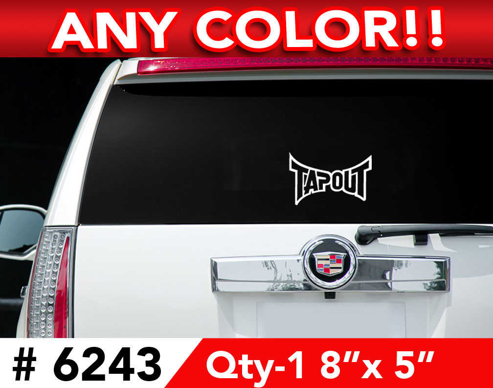 TAPOUT WINDOW / WALL AUTO DECAL STICKER 8"w x 5"h ANY 1 COLOR
