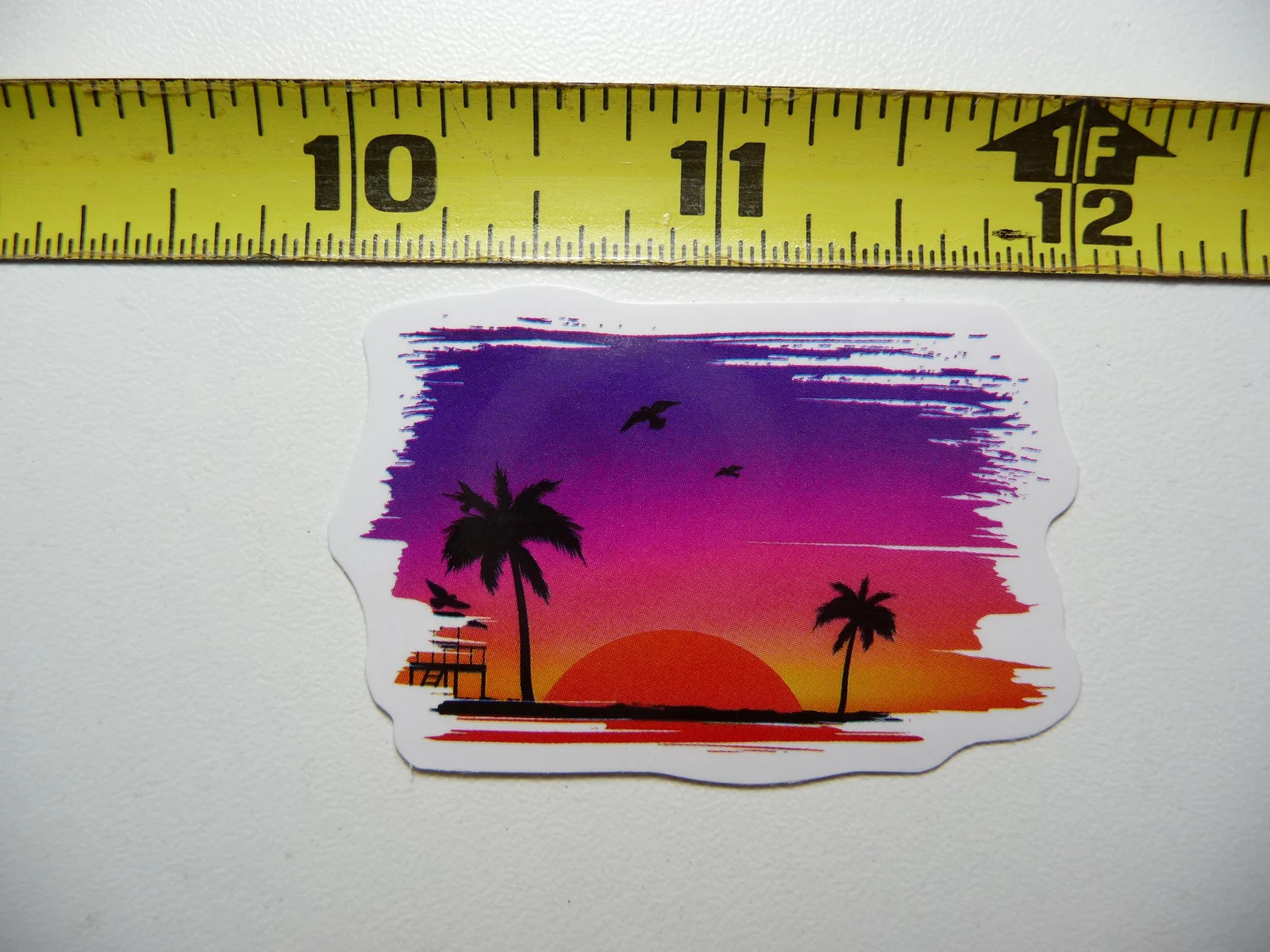 WATERCOLOR STYLE SUNSET BEACH SMALL STICKER DECAL TROPIC SCENE VACATION TRIP