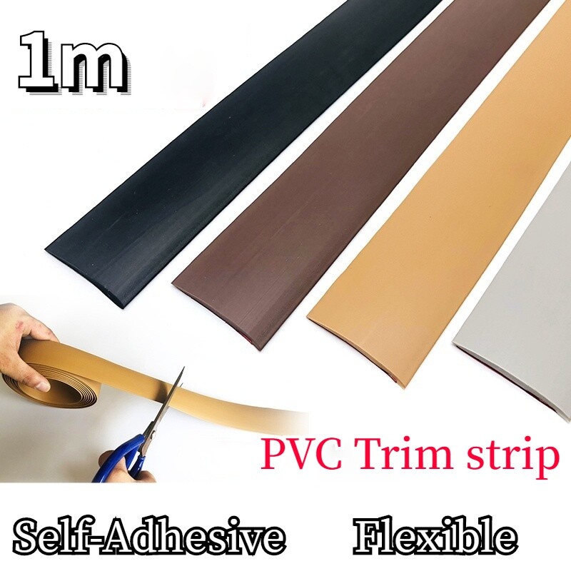 1M Self-Adhesive PVC Floor Board Edge Strip Seal Line Flat Door Threshold Trim
