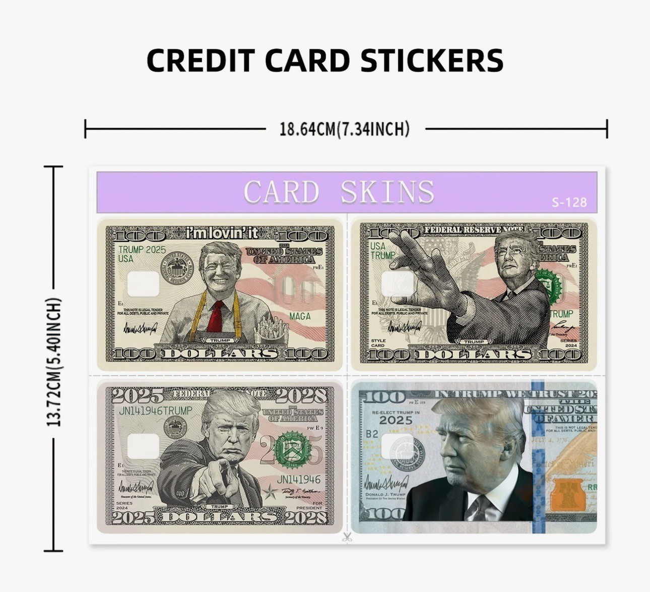 4-Pack Funny Meme Credit Card Skin Stickers – Small Chip – Pop Culture Parody
