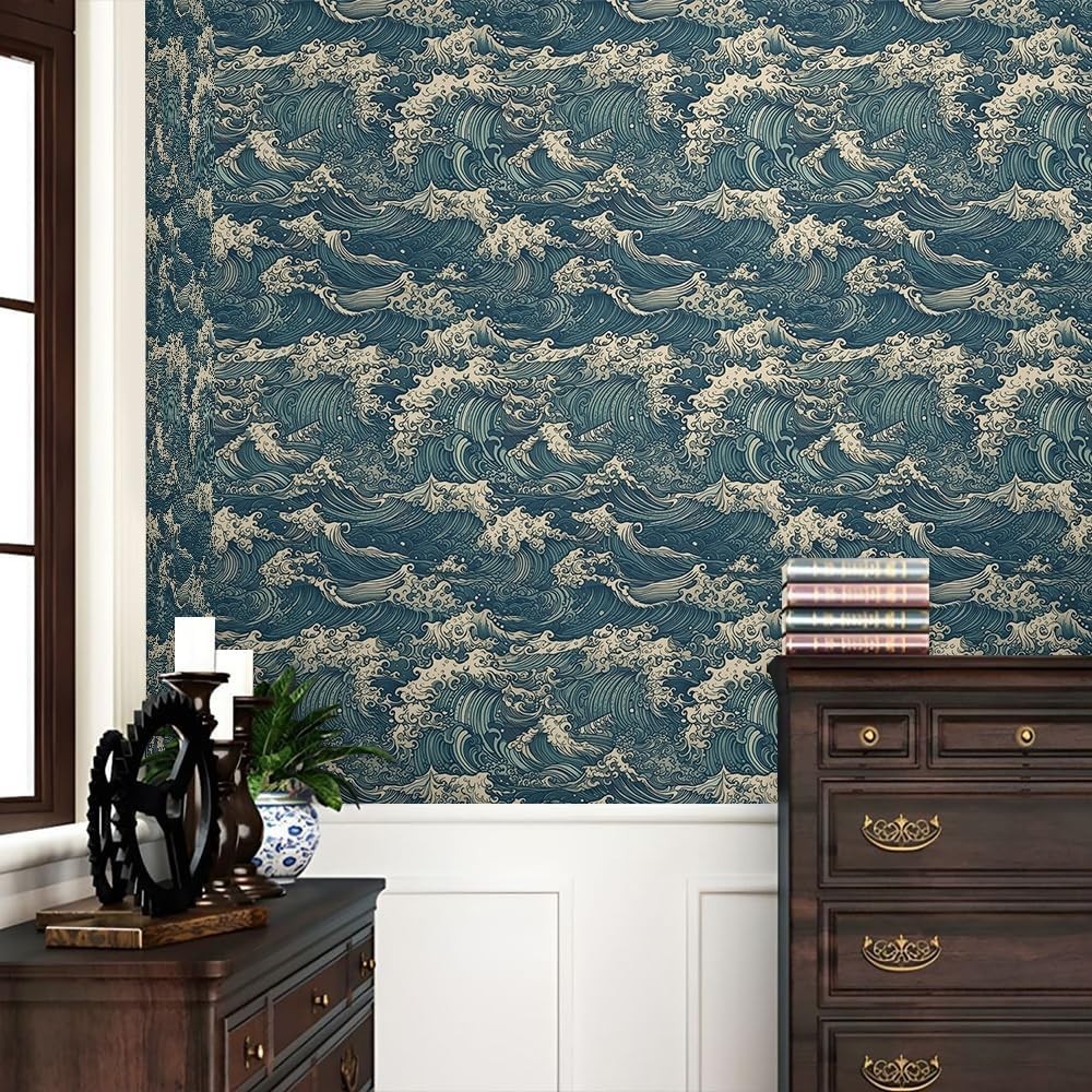Exclusive Vintage Mosaic Wallpaper – Antique Yellow & Blue Peel and Stick Design