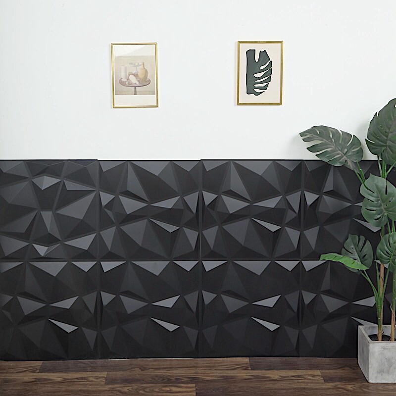 12 Matte 20×20 in Square 3D Diamond Textured PVC Stick On WALL PANELS Events