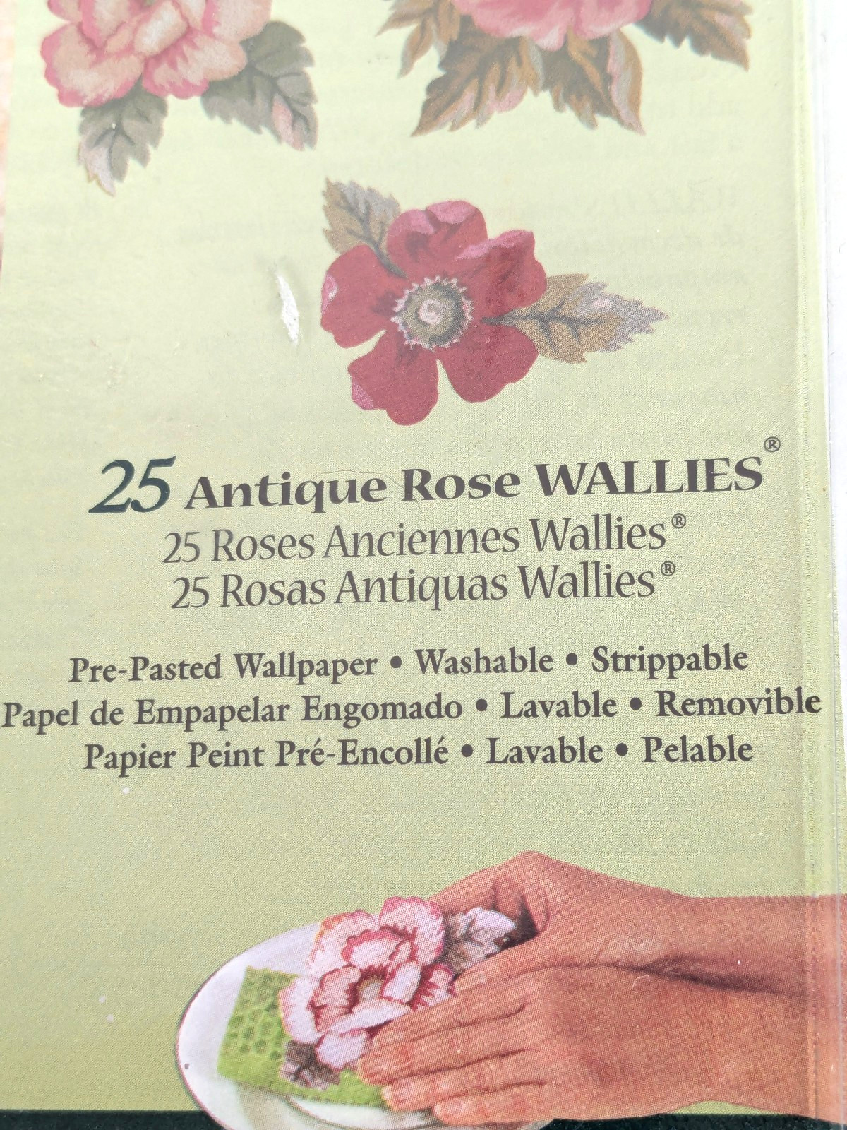 Vintage 90's ANTIQUE ROSE Wallies Wallpaper Cut Outs