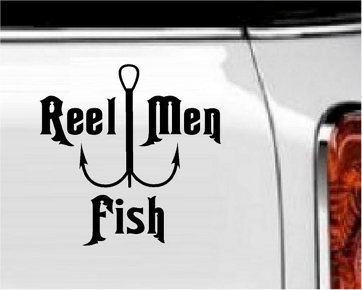 Real Men Fish Vinyl Decal Home Décor 5" x 5"