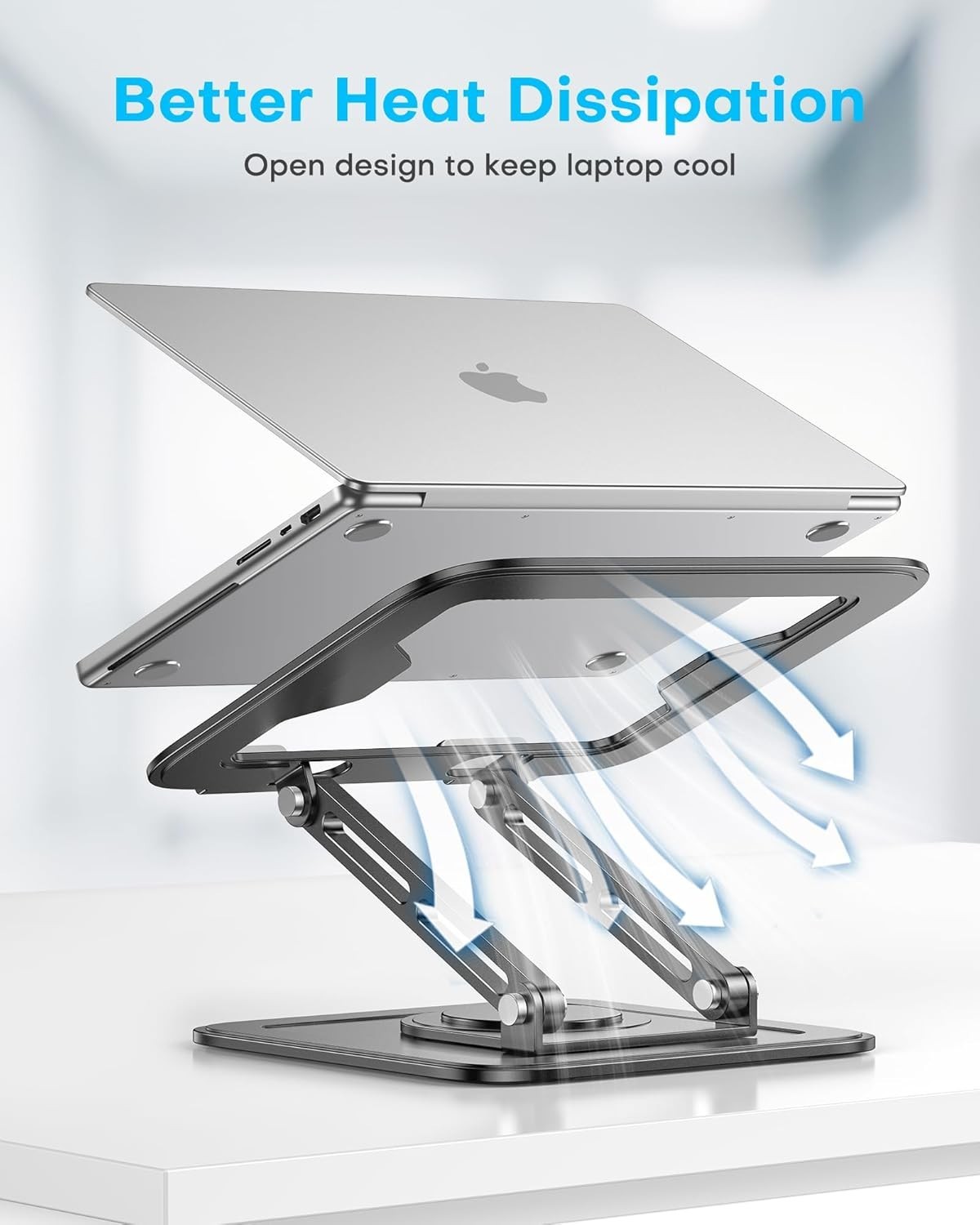 Silver Laptop Stand – Ergonomic & Portable for Laptops up to 16 inches