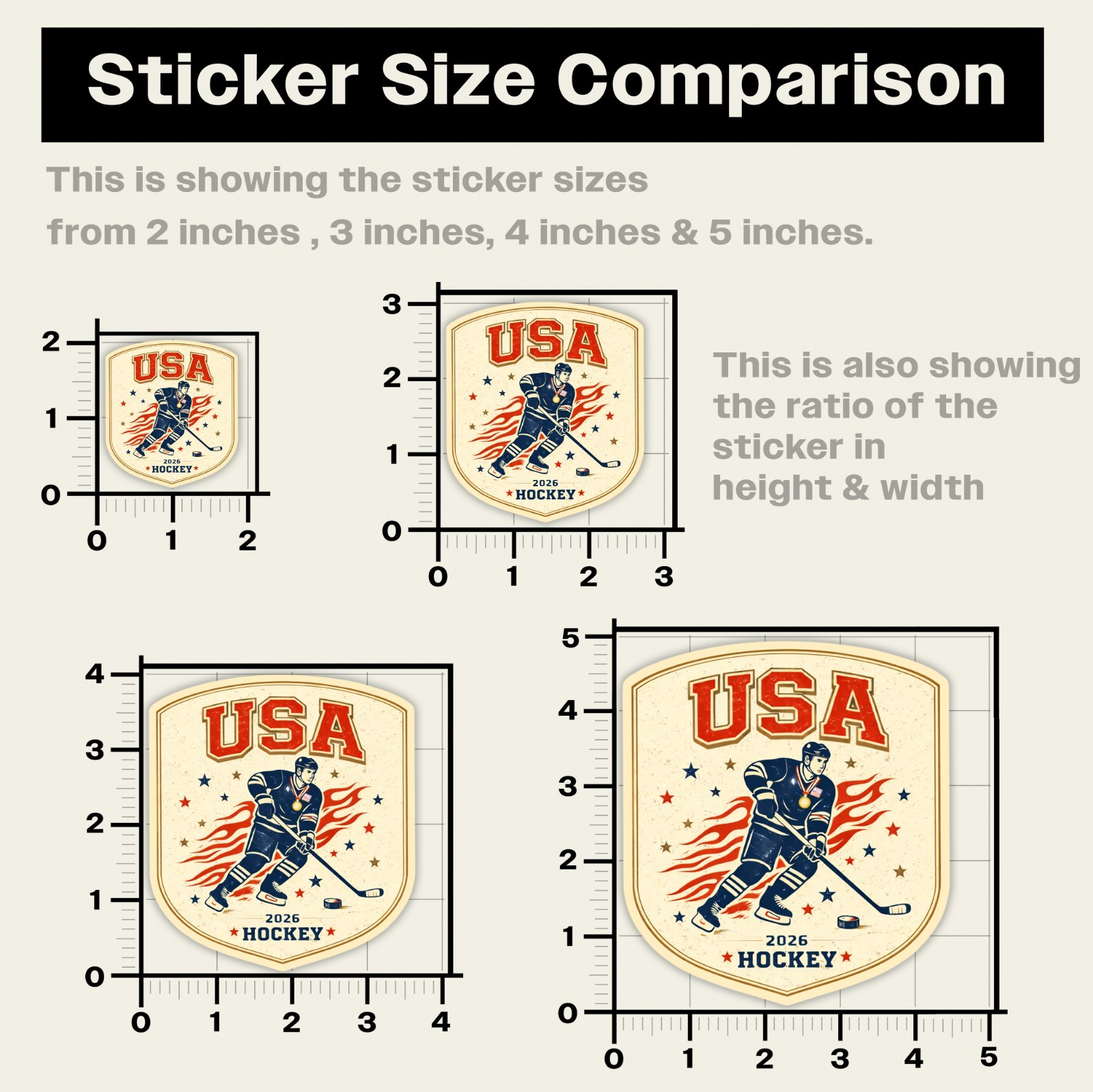 USA Hockey 2026 Gold Medal Sticker Olympic Sticker Decal United States Sticker