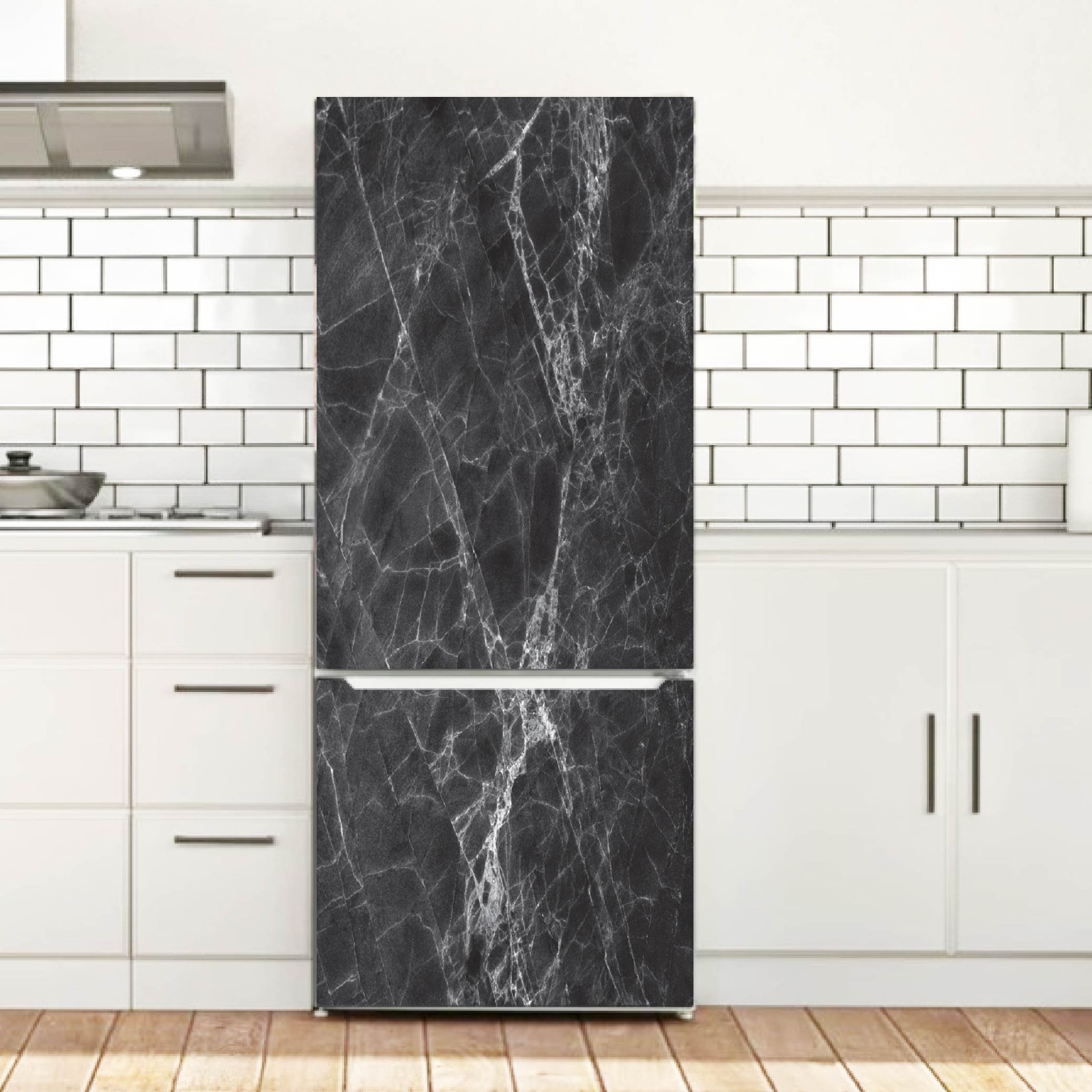 Peel and Stick Fridge Wrap Vinyl Refrigerator Cover 32" x 78.7" (81x200cm)