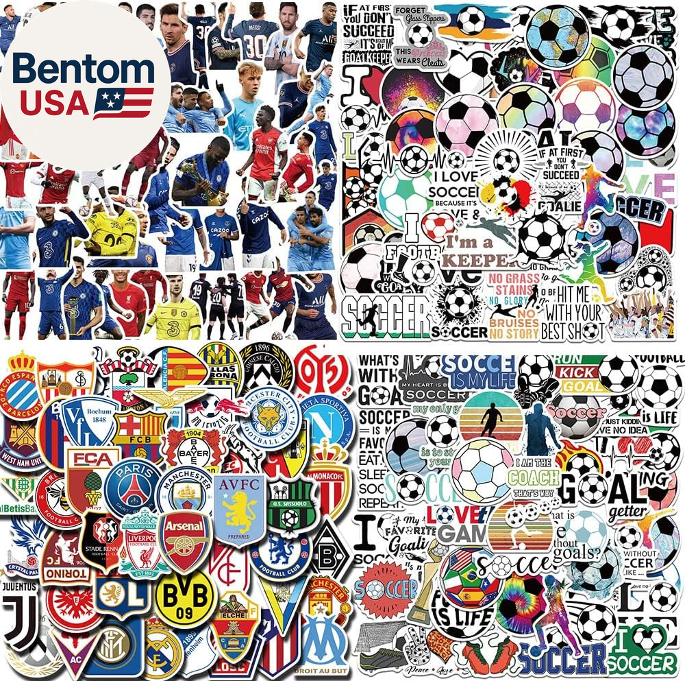 200 PCS World Cup Football Soccer Stickers Soccer Sports Stickers Vinyl Waterpro
