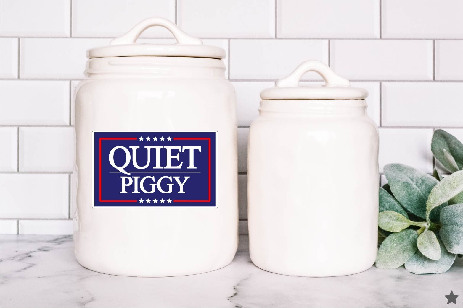 Quiet Piggy Trump Decal Sticker 47 MAGA Political No Kings Day Anti Press Vance