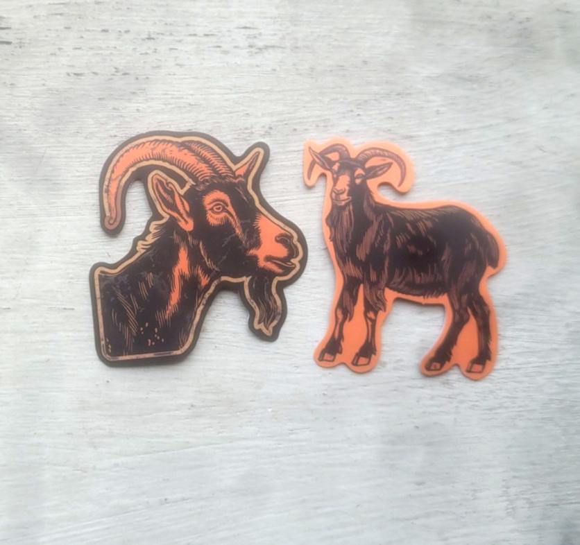 Haunted Active Spirit Creepy Scary Ram Baphomet Sticker Lot Of 2 Pc Pcs