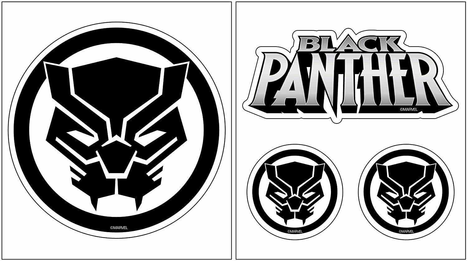 Chroma Marvel Black Panther Self-Adhesive Decal Stickers Kit 4-Pc Craft Gift NIP