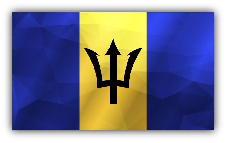 Barbados Flag Trianguled Car Bumper Sticker Decal