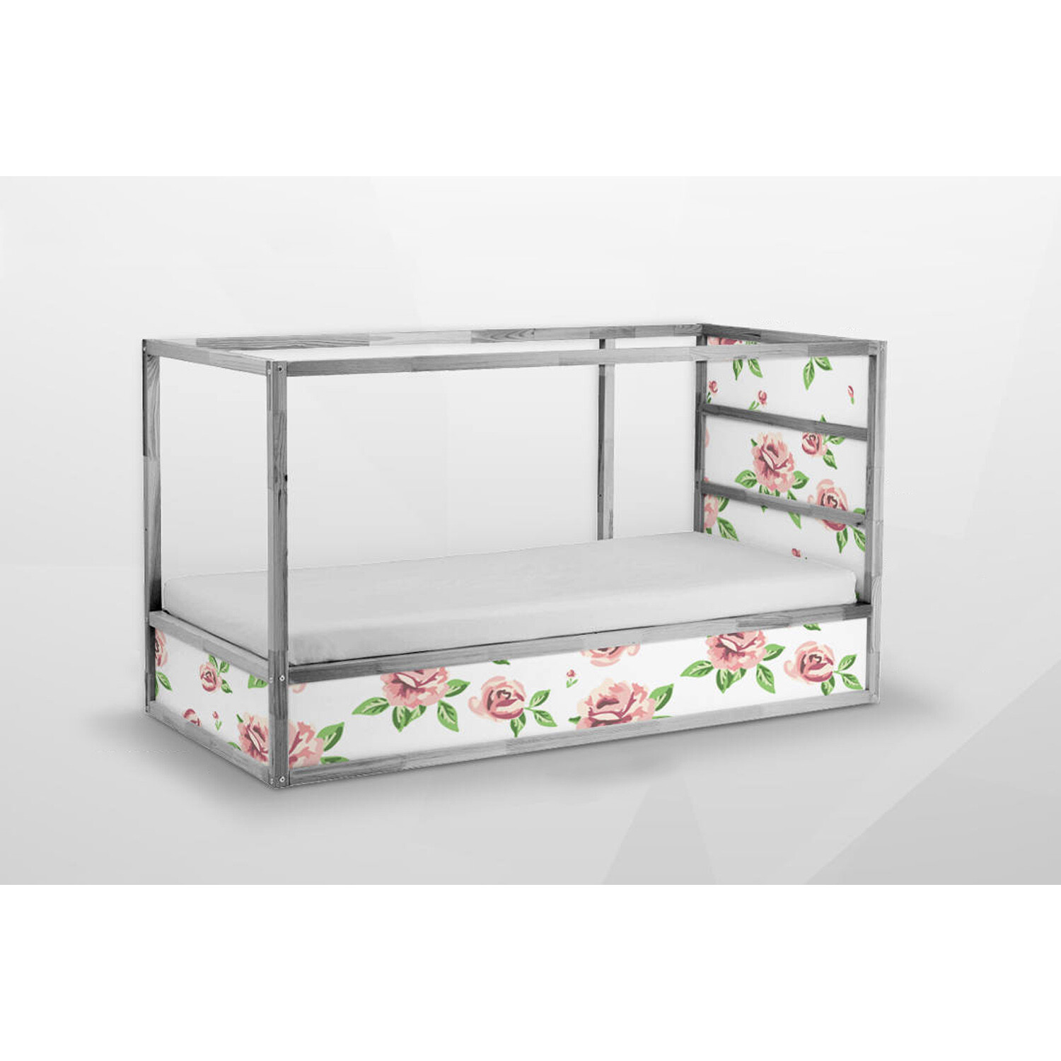IKEA KURA BED removable Decal self-adhesive sticker for furniture light flowers