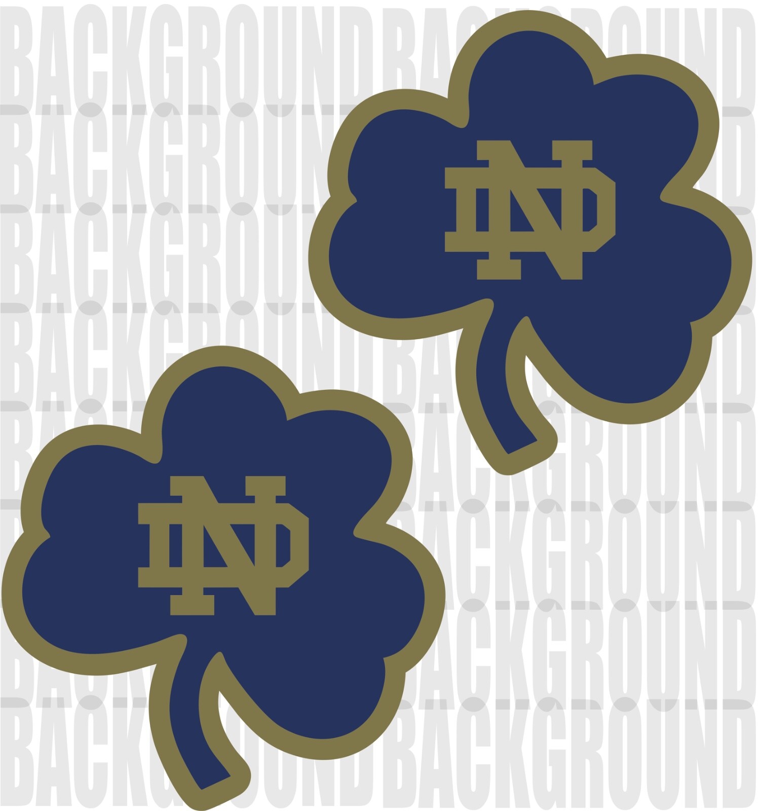 2 University of Notre Dame Clover Cornhole Decals LARGE 11×10.5" Stickers