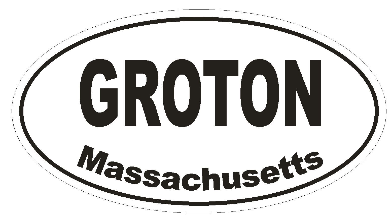 Groton Massachusetts Oval Bumper Sticker or Helmet Sticker D1438 Euro Oval