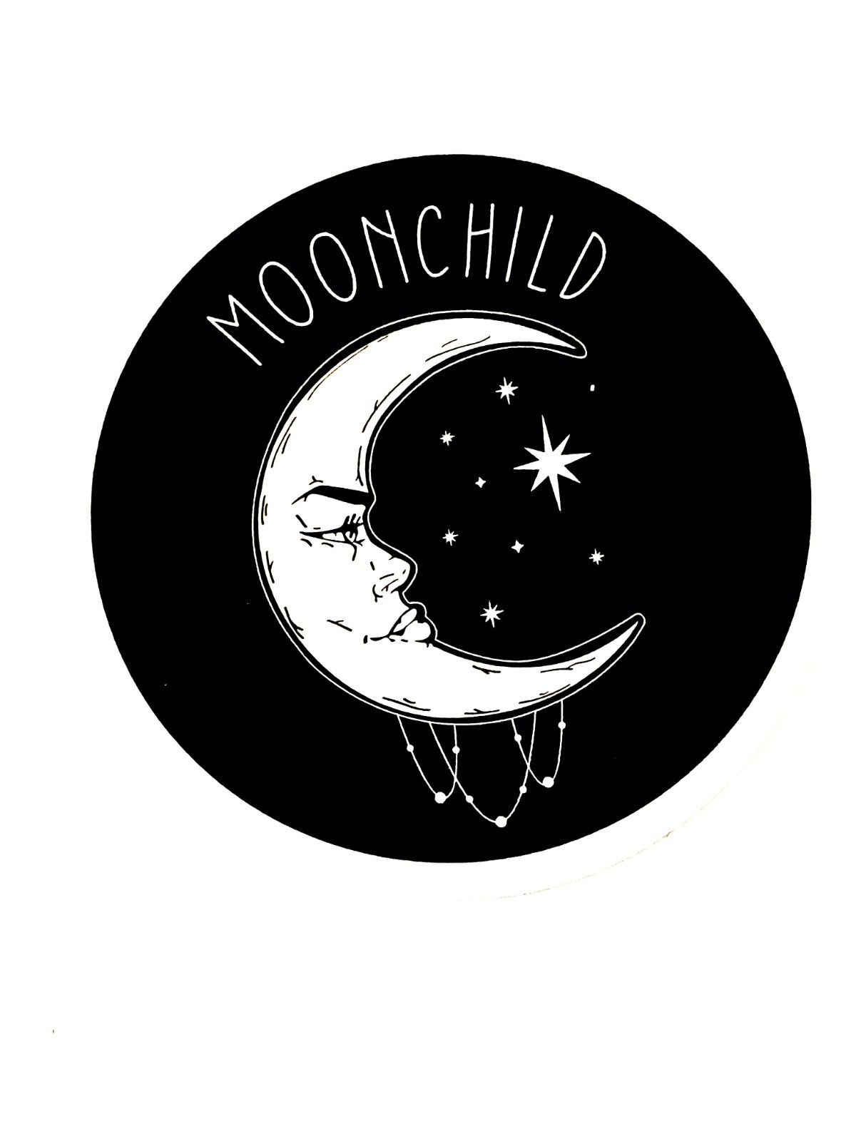 Moonchild Sticker (3 Inch) Line Art Minimalist Gothic Sketch Grunge