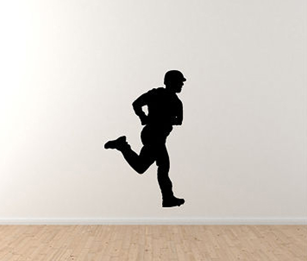 Sports Silhouette – Baseball Player Running Version 1 – Vinyl Wall Decal
